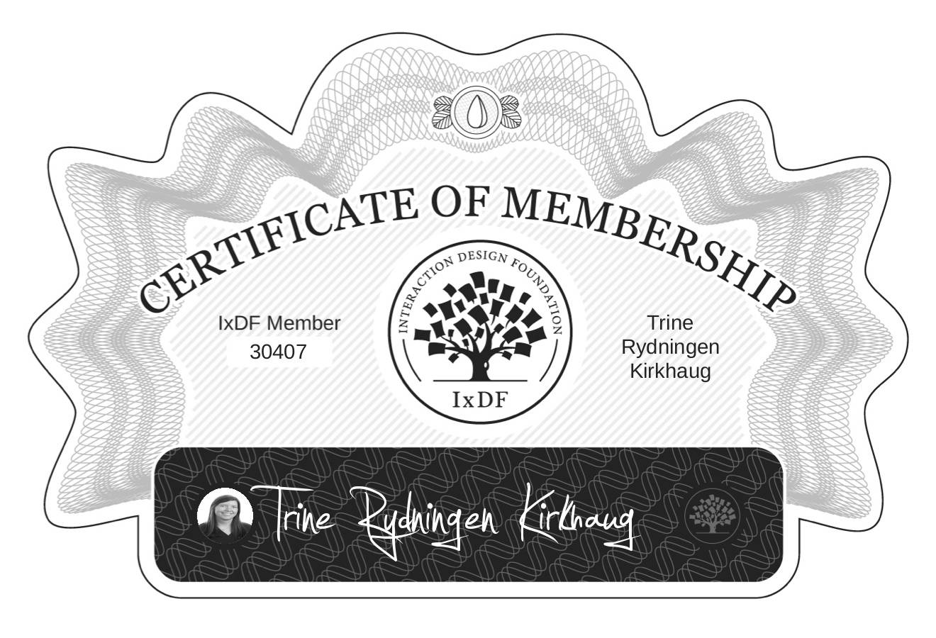 Certificate of Membership – Trine Rydningen Kirkhaug