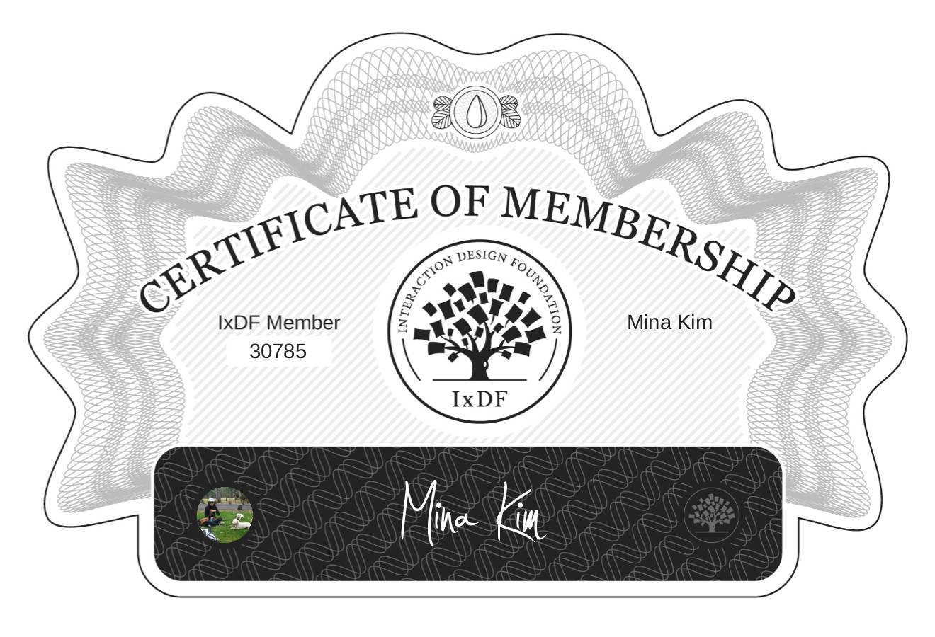 Certificate of Membership – Mina Kim
