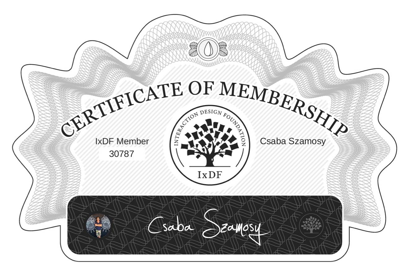 Certificate of Membership – Csaba Szamosy