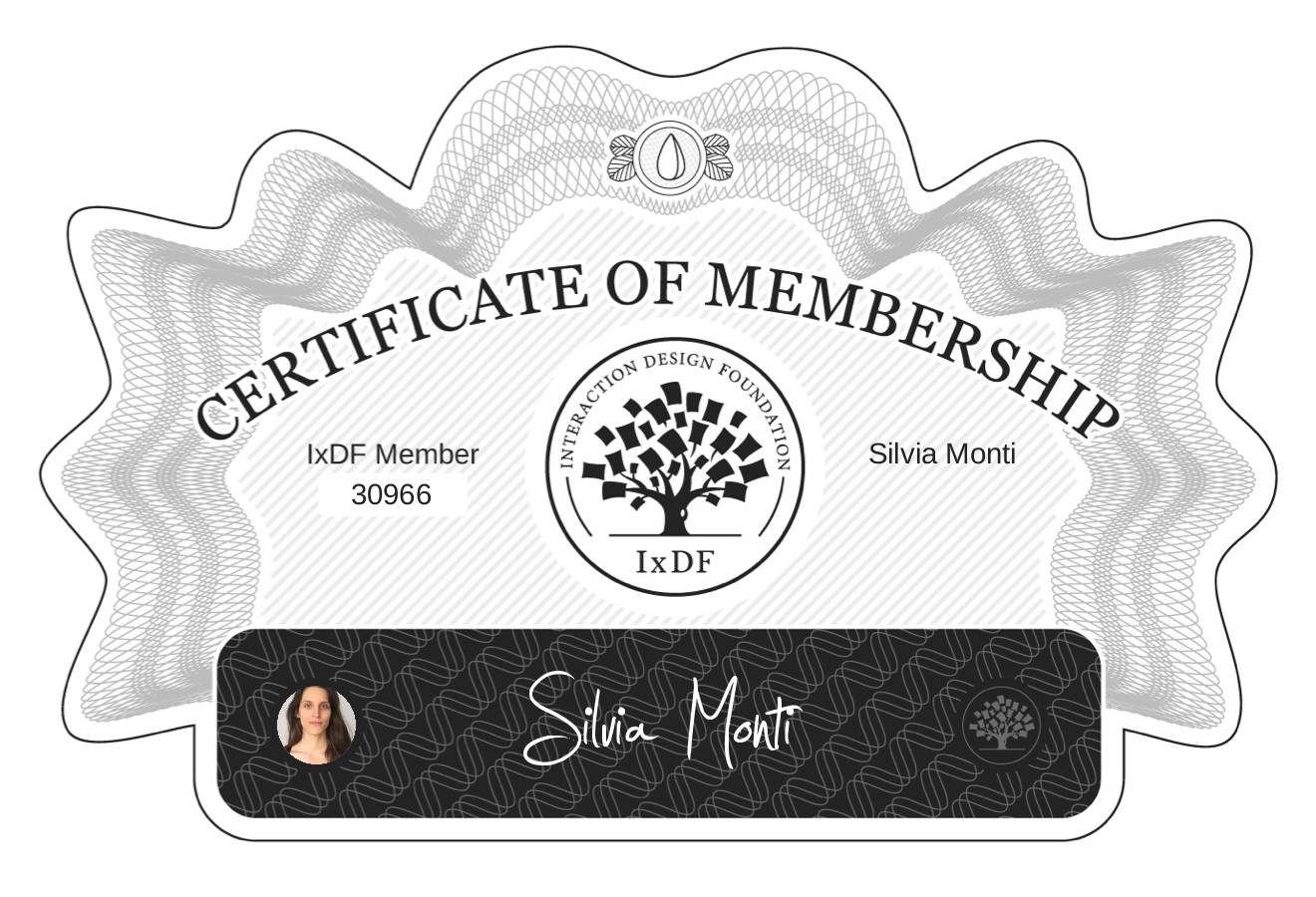 Certificate of Membership – Silvia Monti