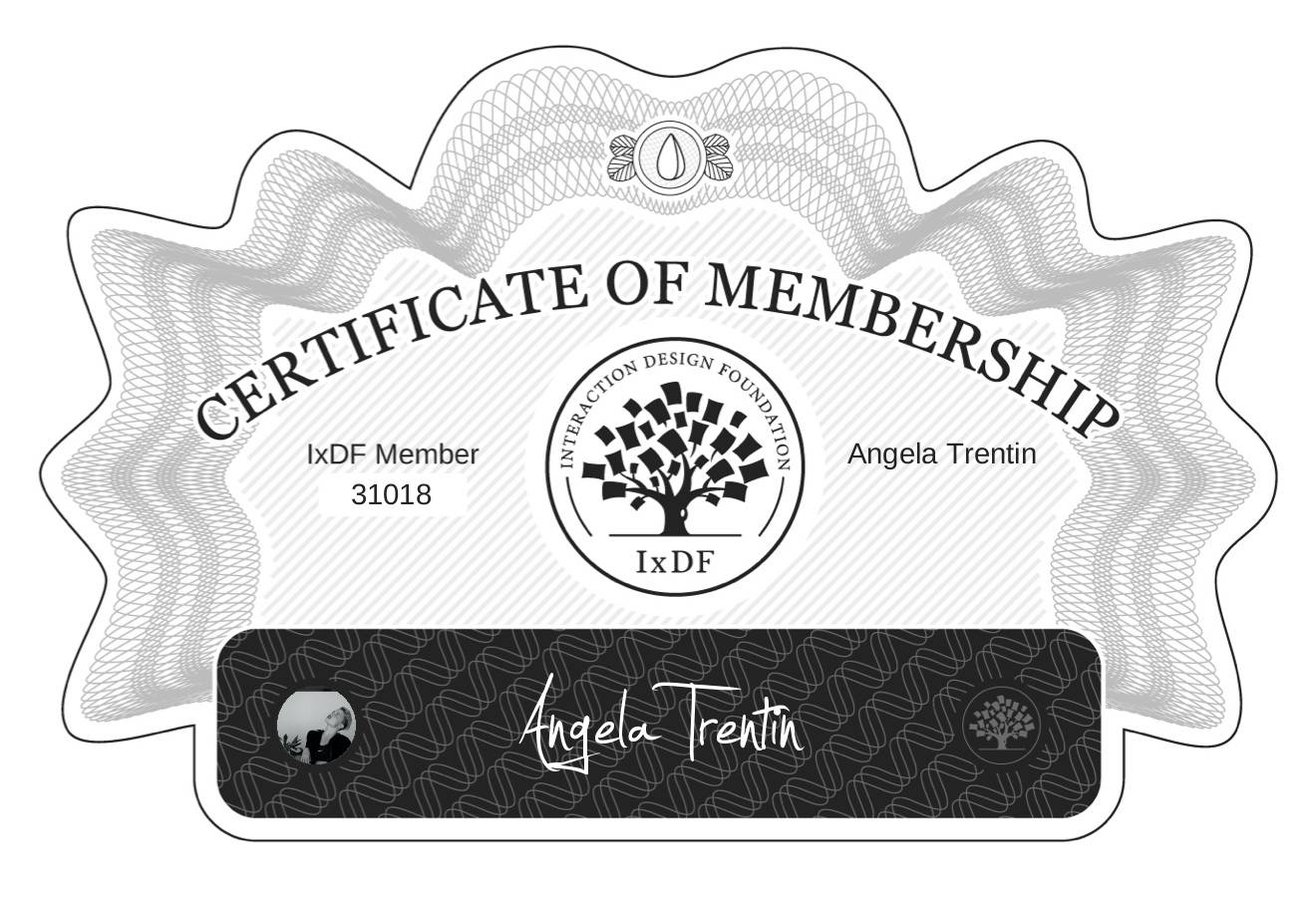 Certificate of Membership – Angela Trentin