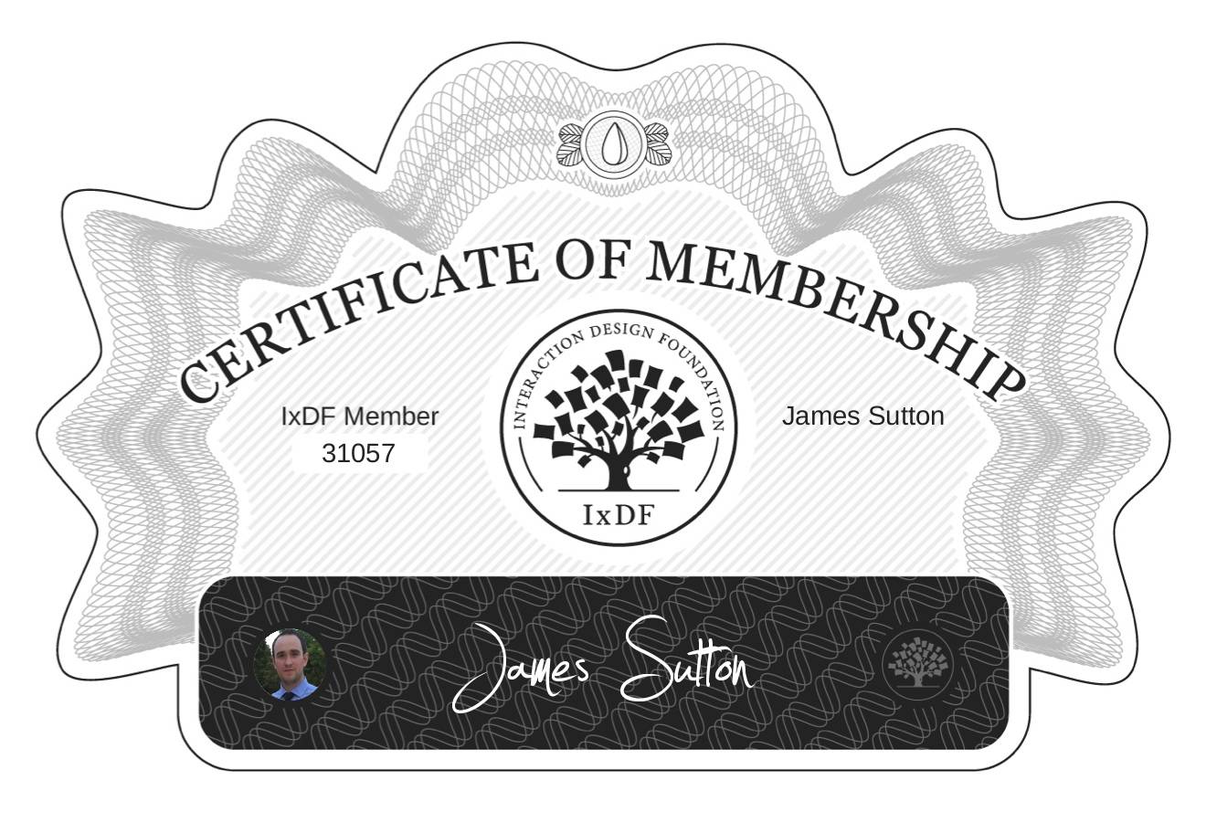 Certificate of Membership – James Sutton