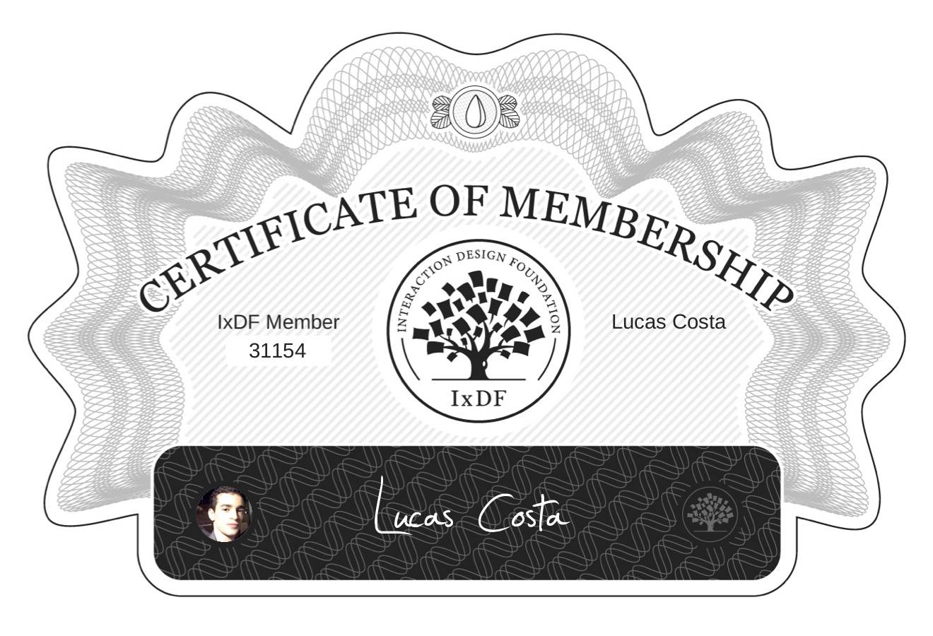 Certificate of Membership – Lucas Costa