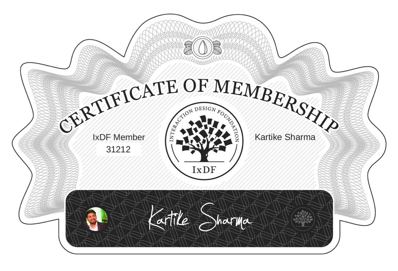 Certificate of Membership – Kartike Sharma