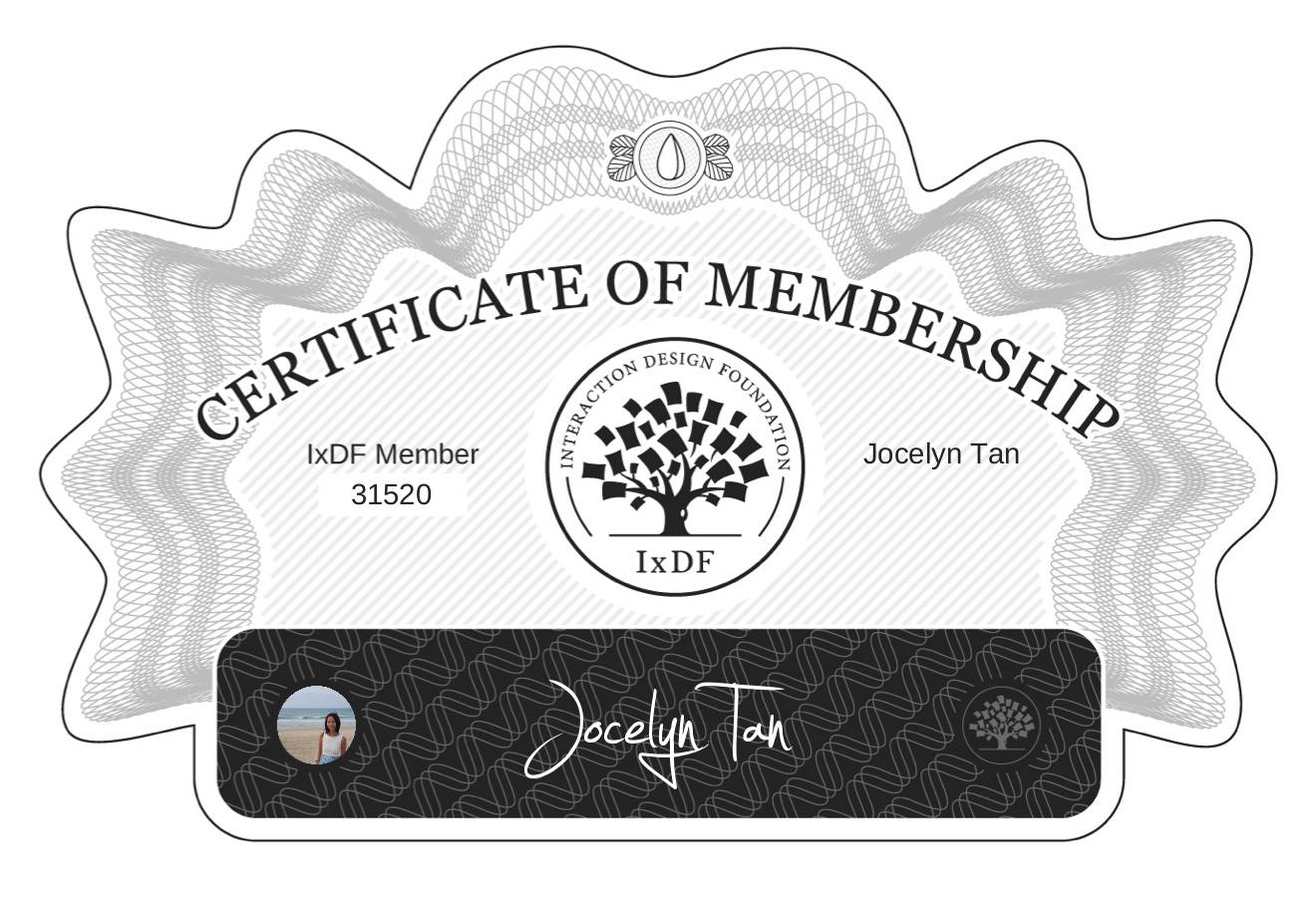 Certificate of Membership – Jocelyn Tan