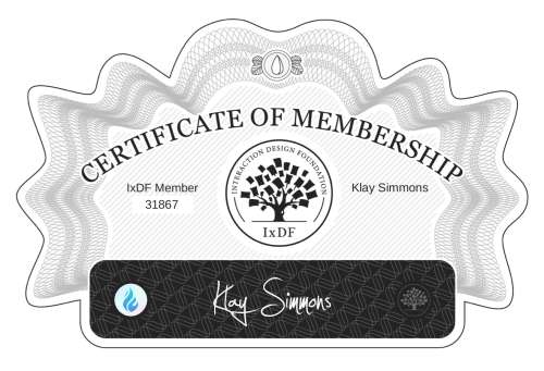 Certificate of Membership – Klay Simmons