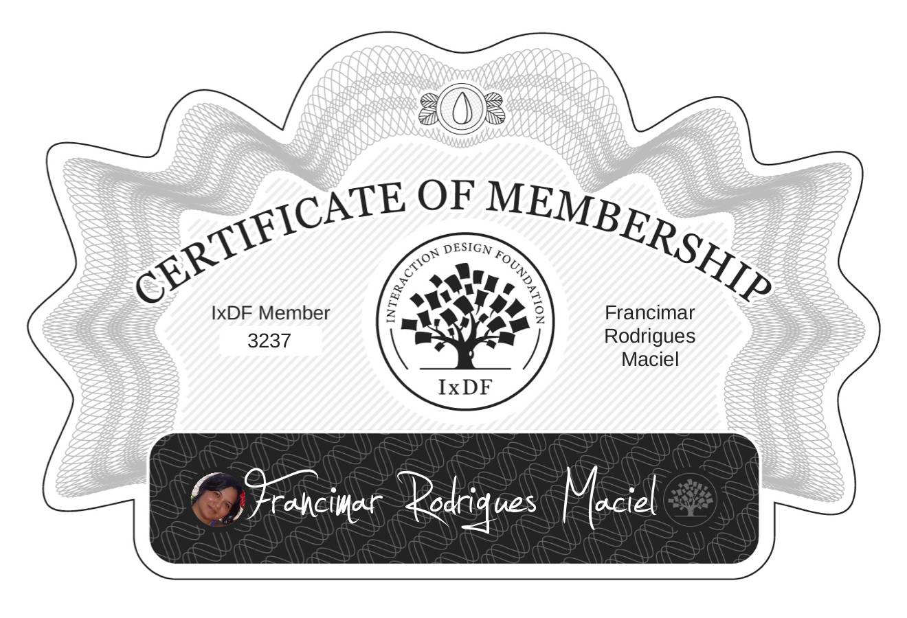 Certificate of Membership – Francimar Rodrigues Maciel
