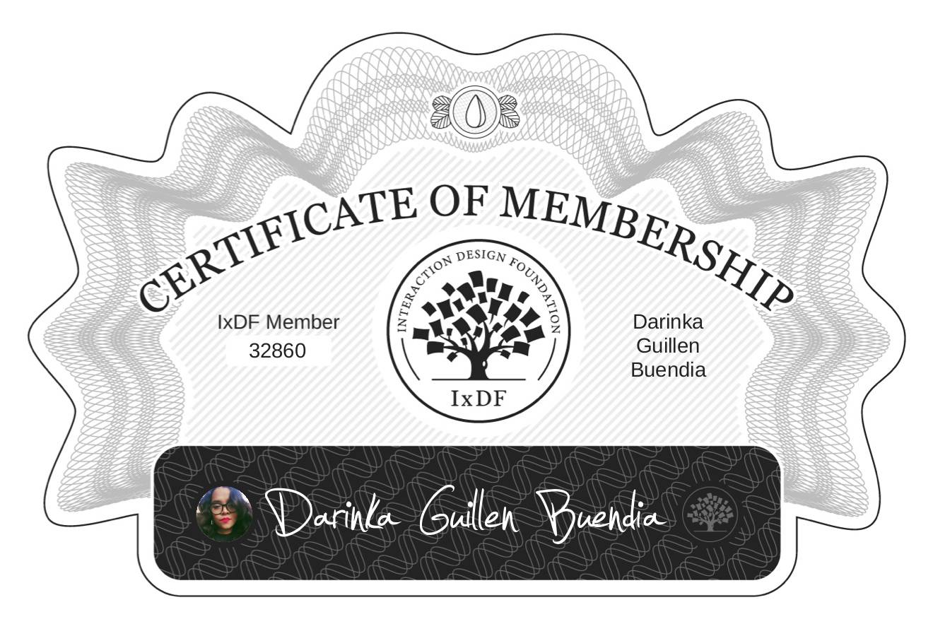 Certificate of Membership – Darinka Guillen Buendia