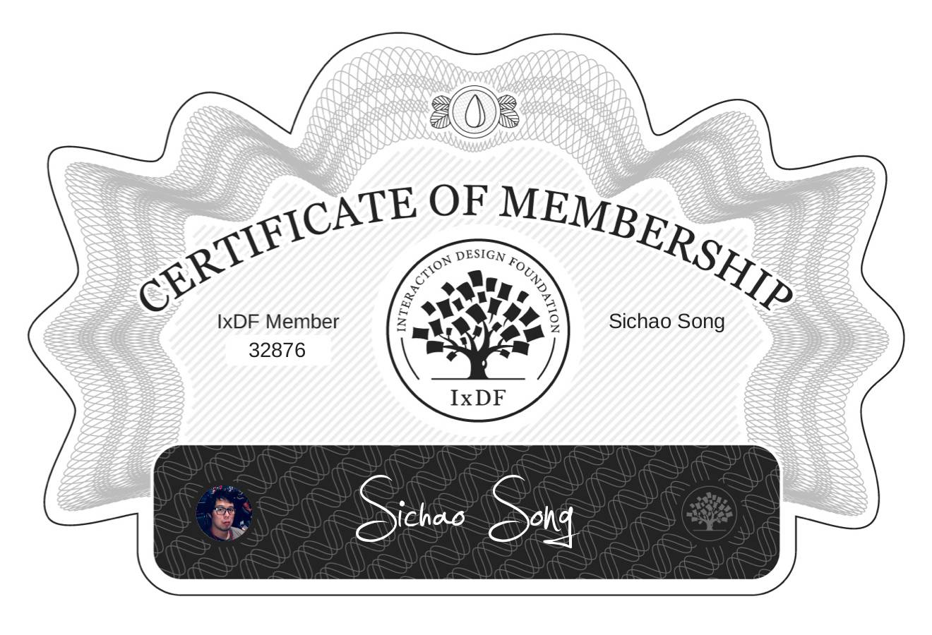 Certificate of Membership – Sichao Song