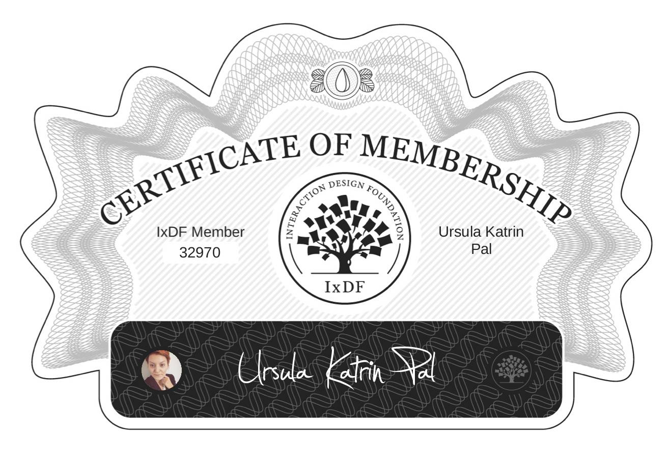 Certificate of Membership – Ursula Katrin Pal