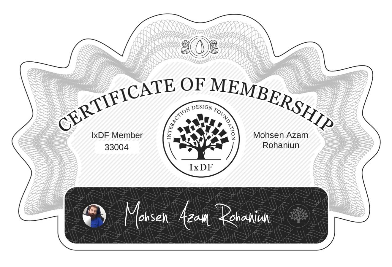 Certificate of Membership – Mohsen Azam Rohaniun