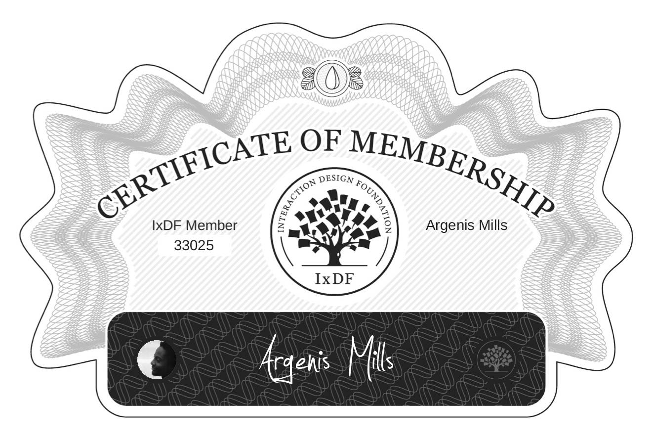 Certificate of Membership – Argenis Mills