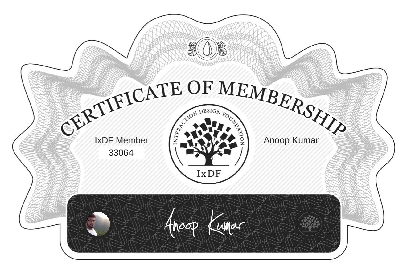 Certificate of Membership – Anoop Kumar