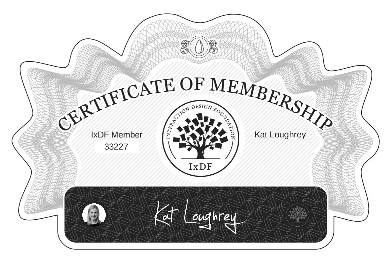 Certificate of Membership – Kat Loughrey