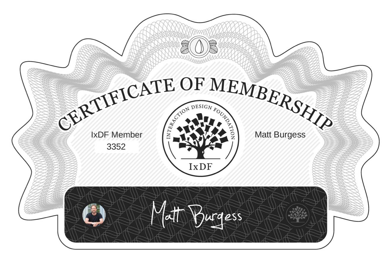 Certificate of Membership – Matt Burgess