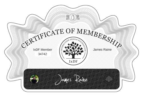 Certificate of Membership – James Raine