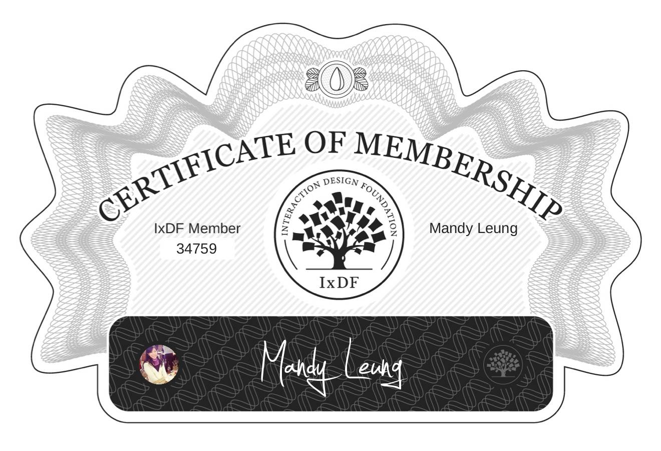 Certificate of Membership – Mandy Leung