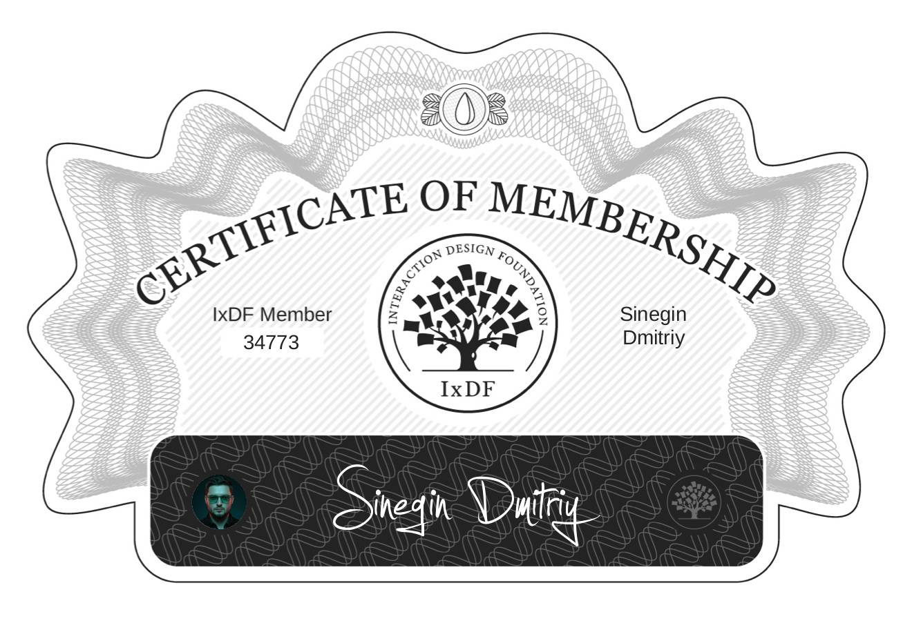 Certificate of Membership – Sinegin Dmitriy