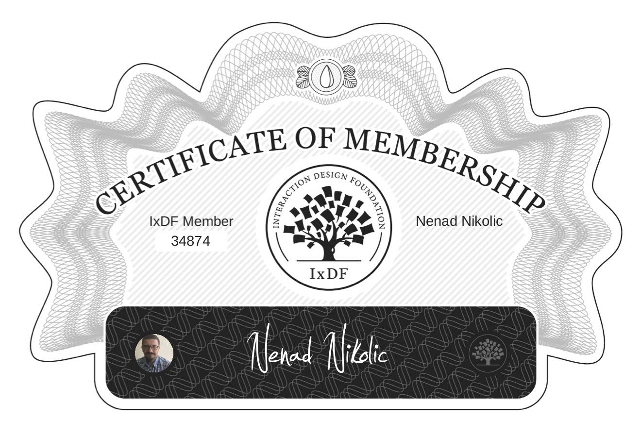 Certificate of Membership – Nenad Nikolic