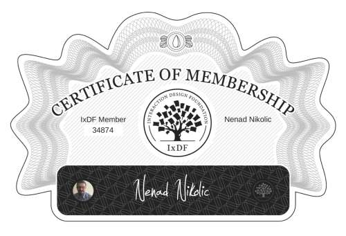 Certificate of Membership – Nenad Nikolic