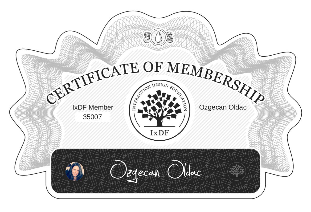 Certificate of Membership – Özgecan Oldaç
