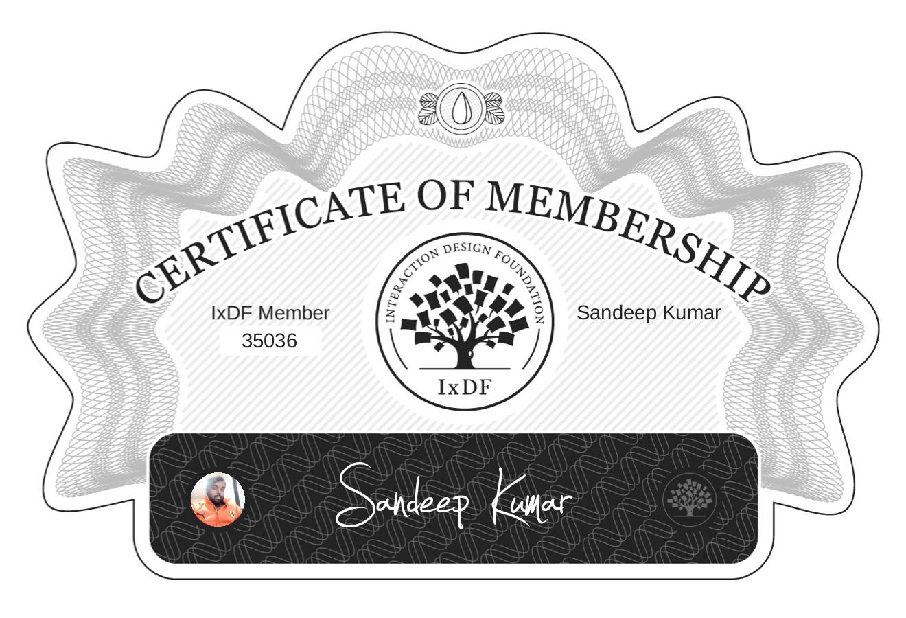 Certificate of Membership – Sandeep Kumar