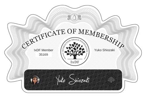 Certificate of Membership – Yuko Shiozaki
