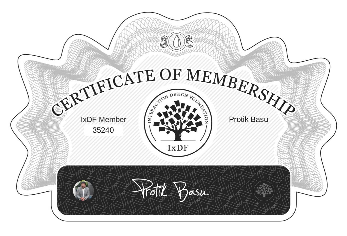 Certificate of Membership – Protik Basu