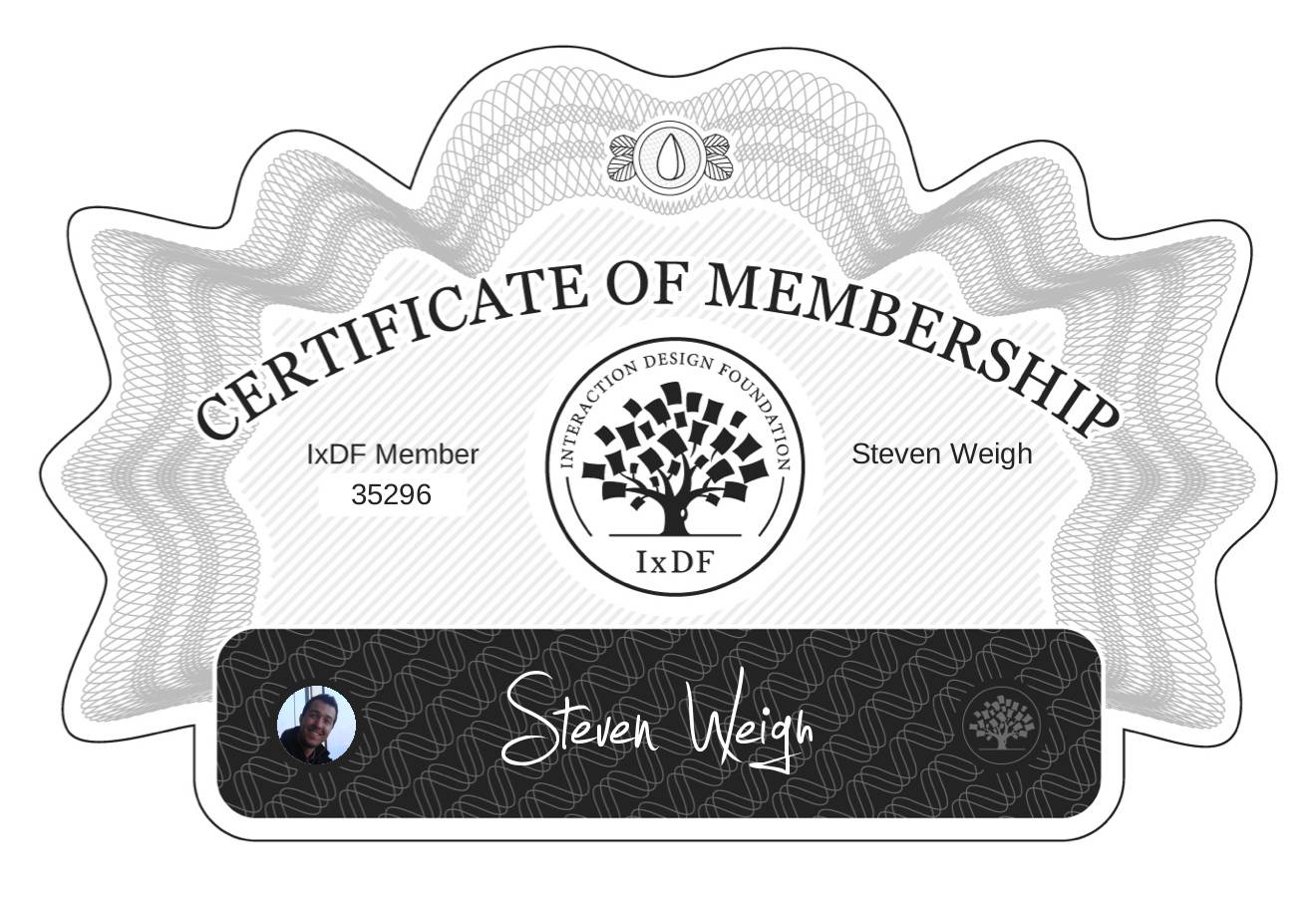 Certificate of Membership – Steven Weigh