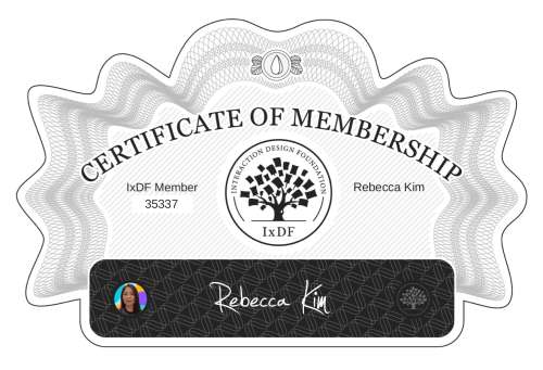 Certificate of Membership – Rebecca Kim