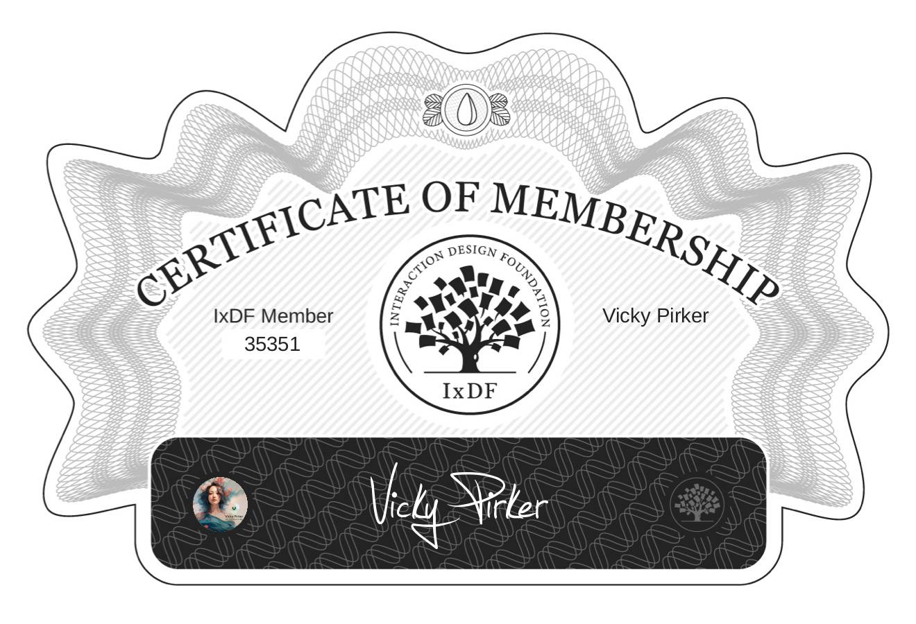 Certificate of Membership – Vicky Pirker