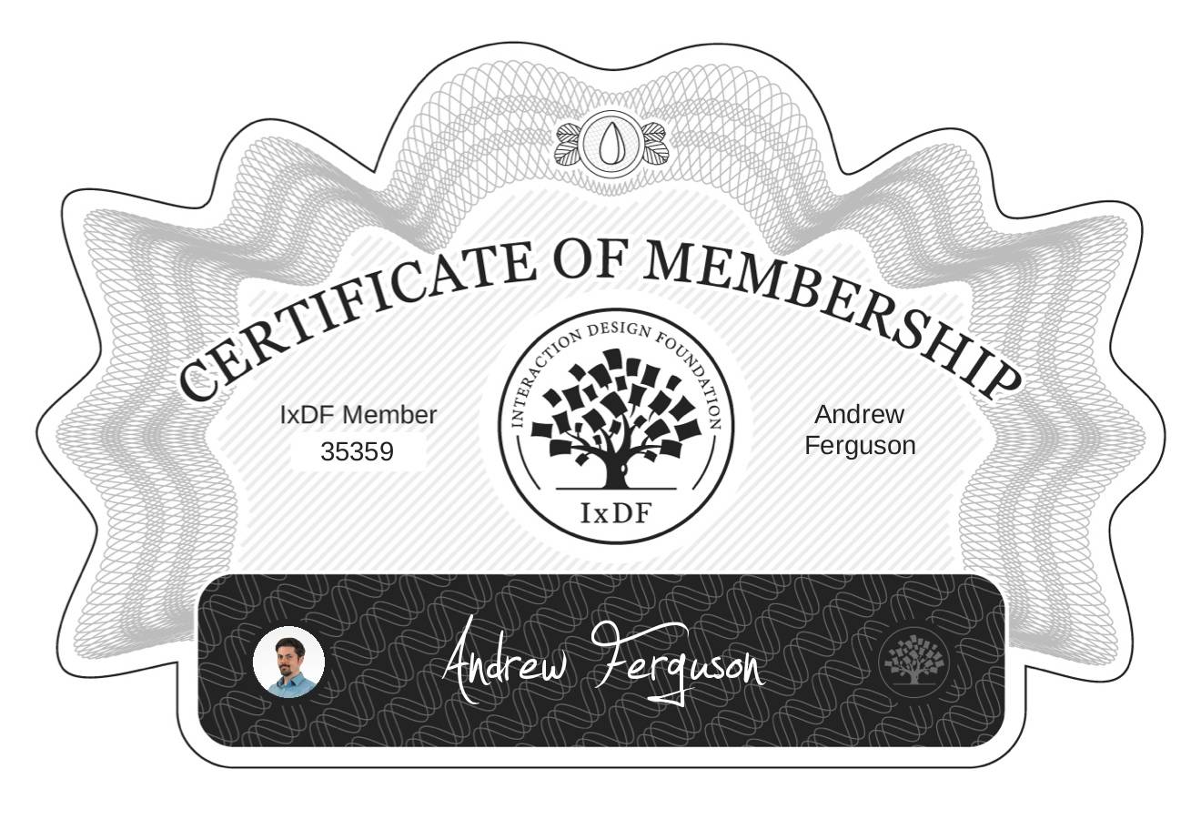 Certificate of Membership – Andrew Ferguson