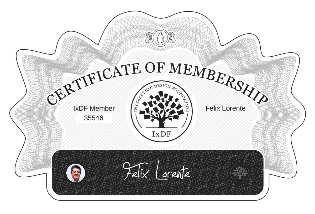 Certificate of Membership – Félix Lorente
