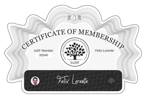 Certificate of Membership – Félix Lorente