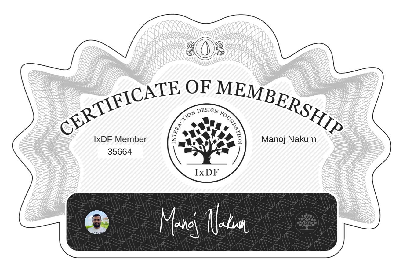 Certificate of Membership – Manoj Nakum
