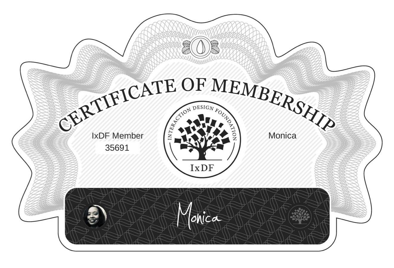Certificate of Membership – Monica