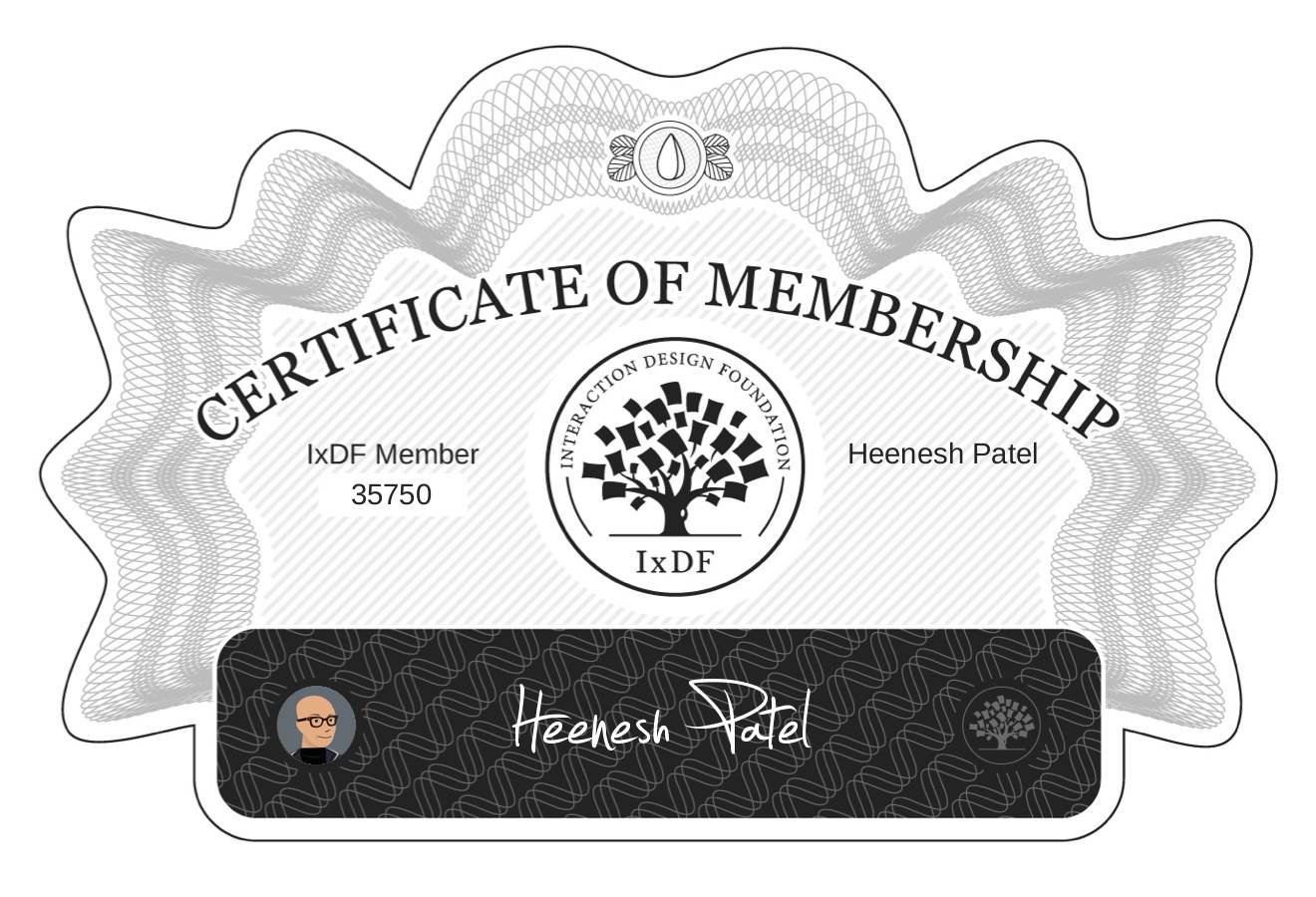 Certificate of Membership – Heenesh Patel