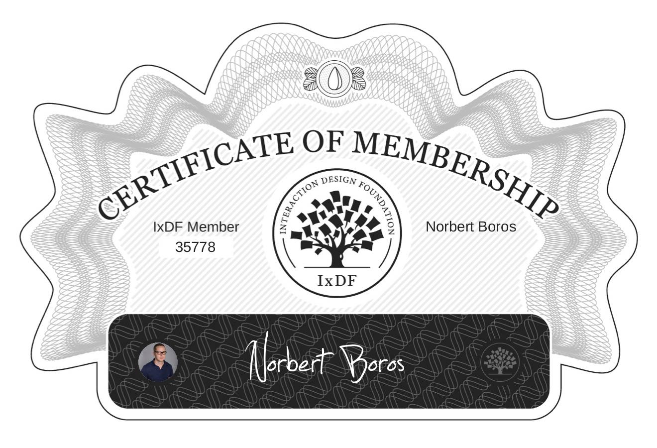 Certificate of Membership – Norbert Boros