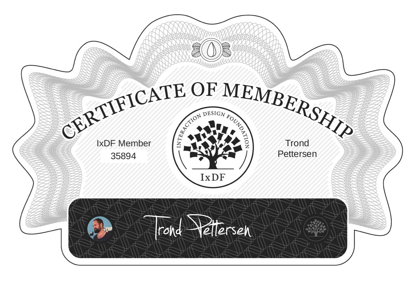 Certificate of Membership – Trond Pettersen