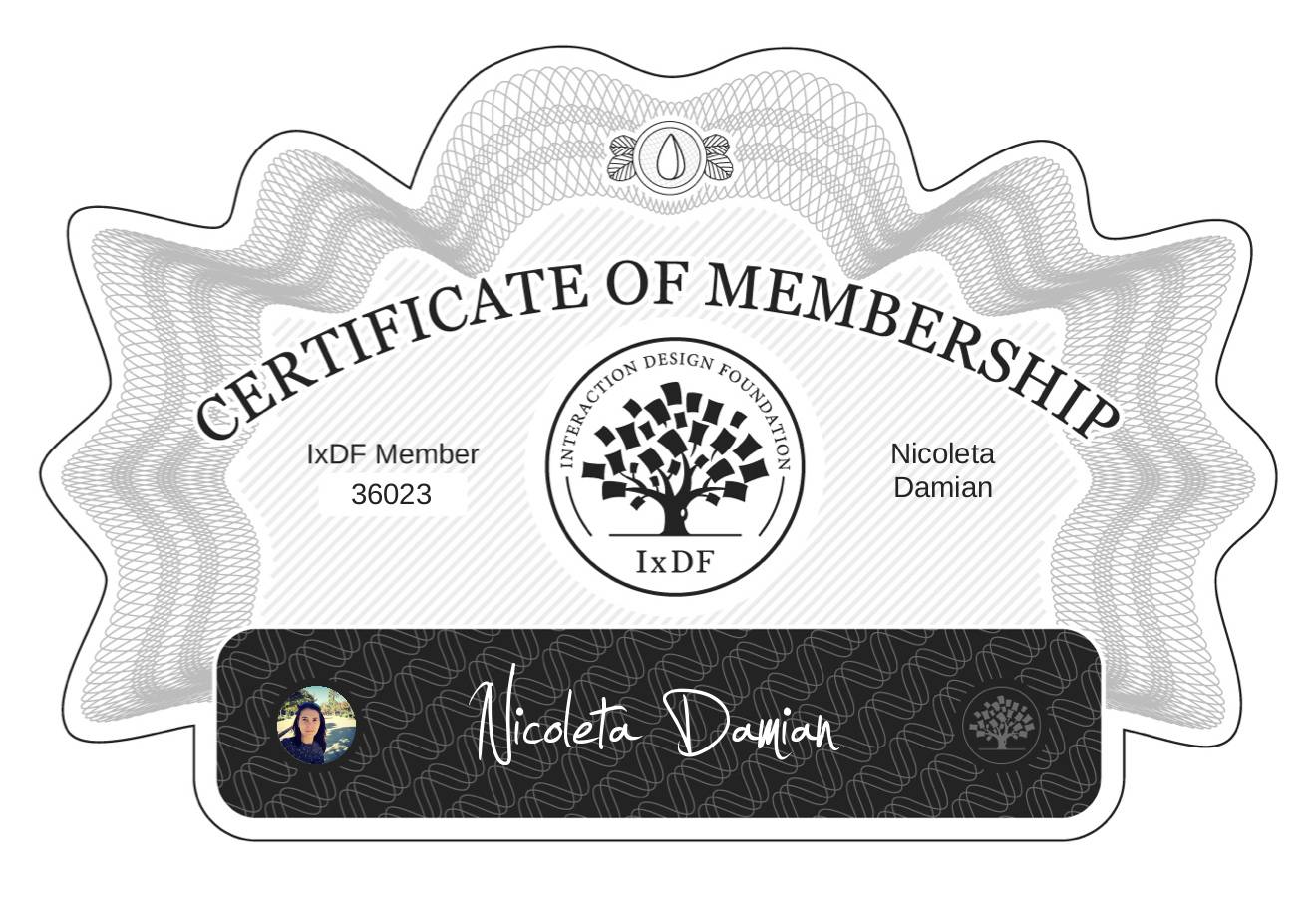 Certificate of Membership – Nicoleta Damian