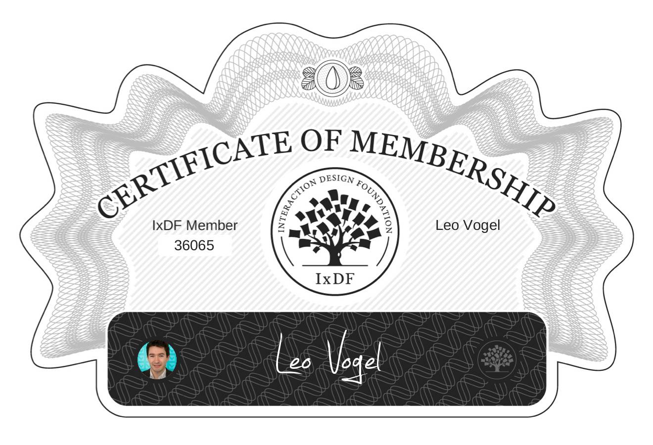 Certificate of Membership – Leo Vogel