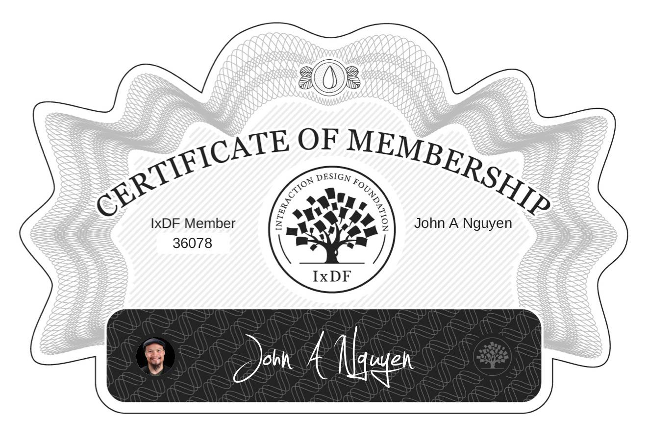 Certificate of Membership – John A Nguyen