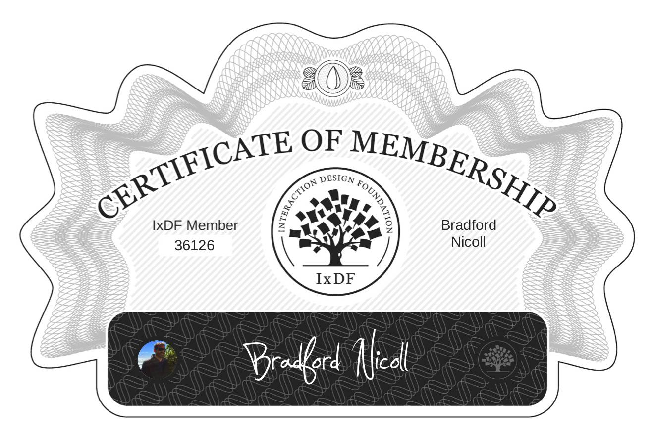 Certificate of Membership – Bradford Nicoll