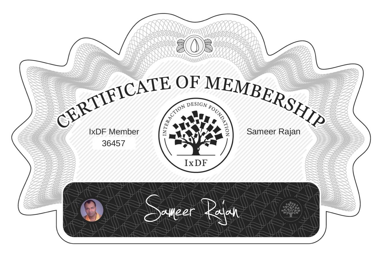 Certificate of Membership – Sameer Rajan