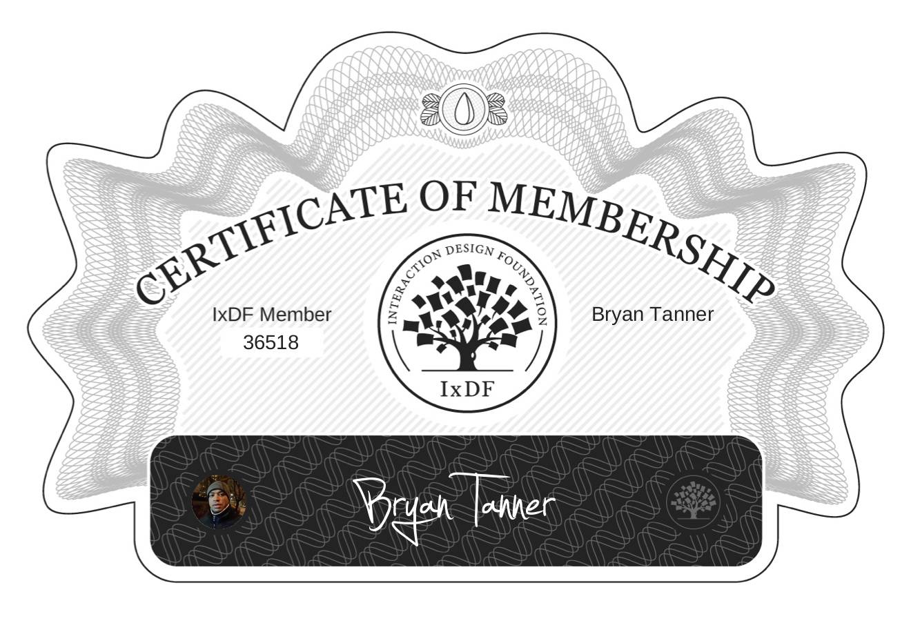 Certificate of Membership – Bryan Tanner