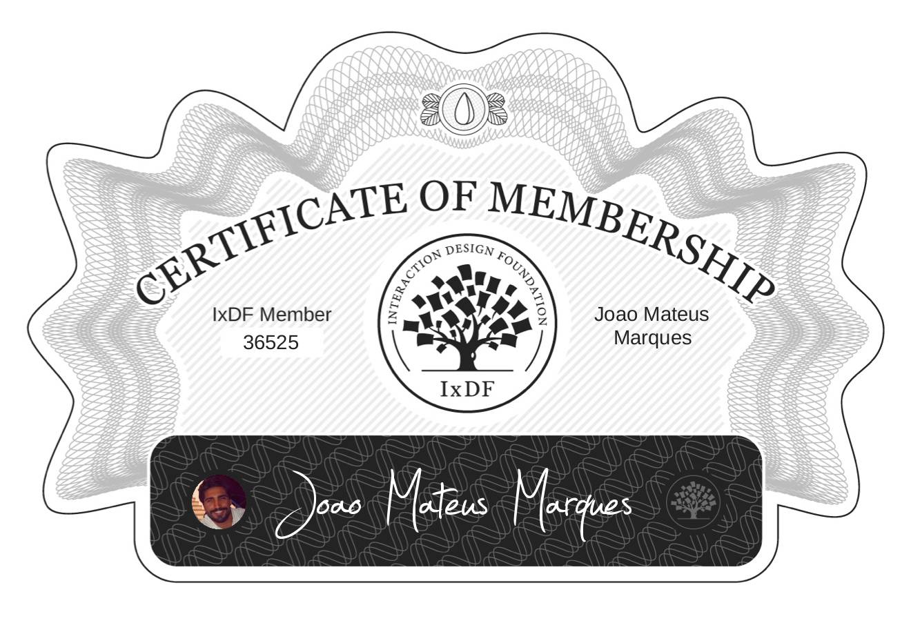 Certificate of Membership – João Mateus Marques