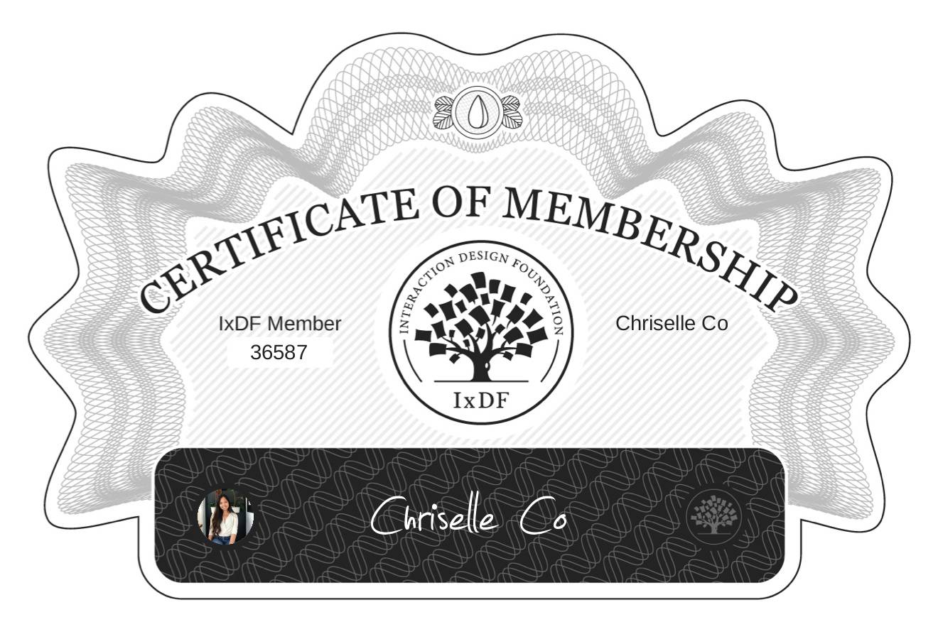 Certificate of Membership – Chriselle Co