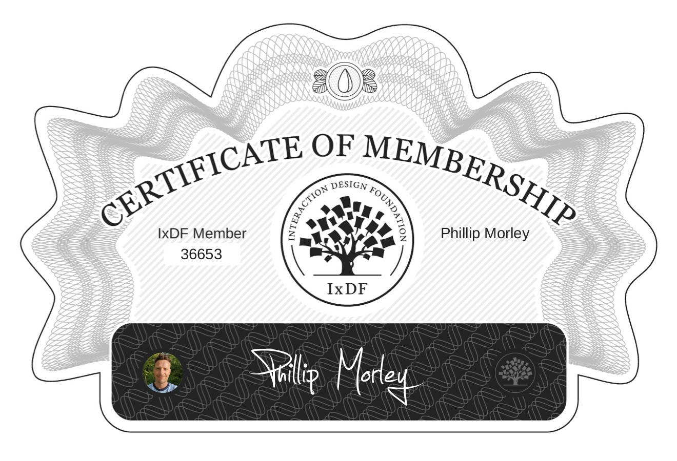 Certificate of Membership – Phillip Morley