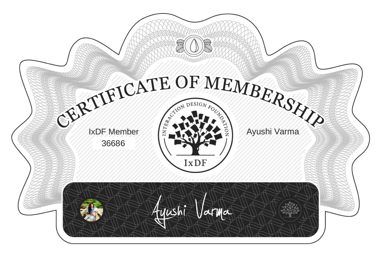 Certificate of Membership – Ayushi Varma