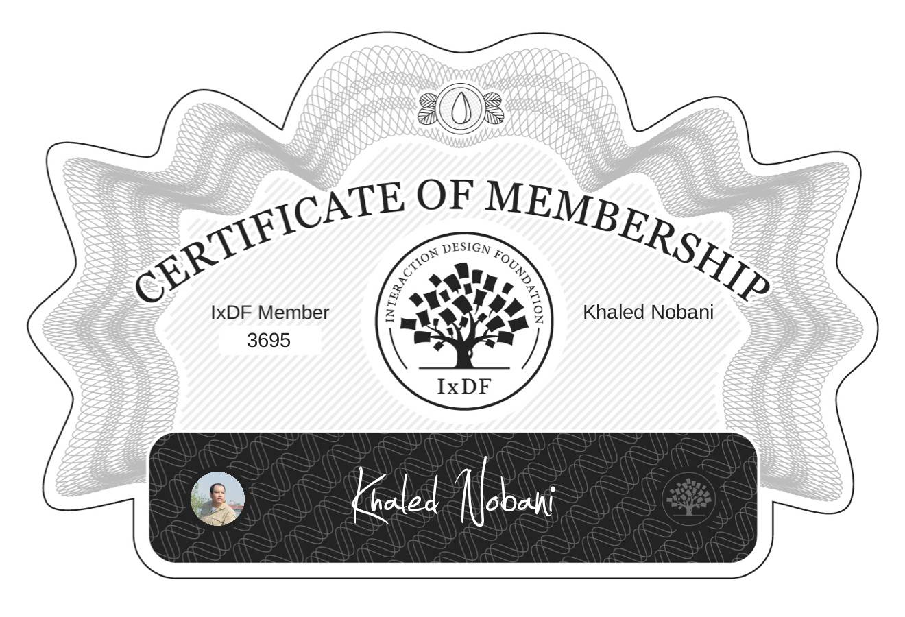 Certificate of Membership – Khaled Nobani